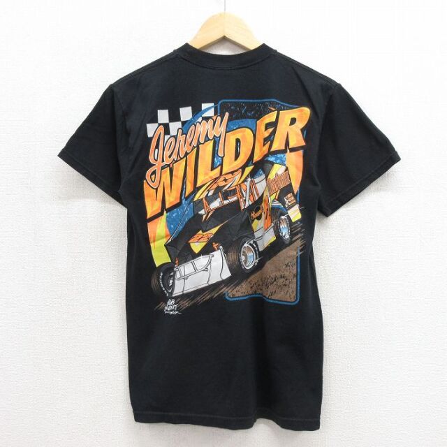 00s 半袖Tシャツ レーシングカー ブラック メンズM相当 | 古着
