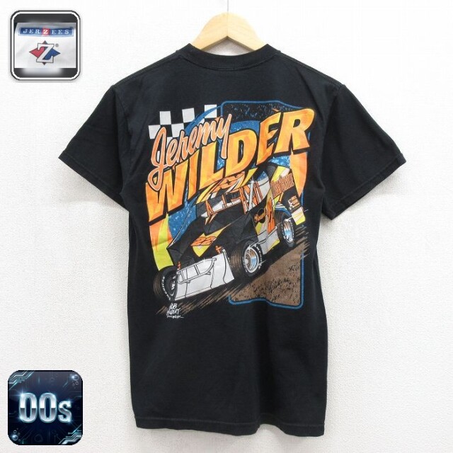 00s 半袖Tシャツ レーシングカー ブラック メンズM相当 | 古着