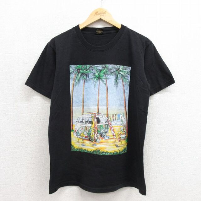 半袖Tシャツ サーフボード ブラック メンズM相当 | 古着