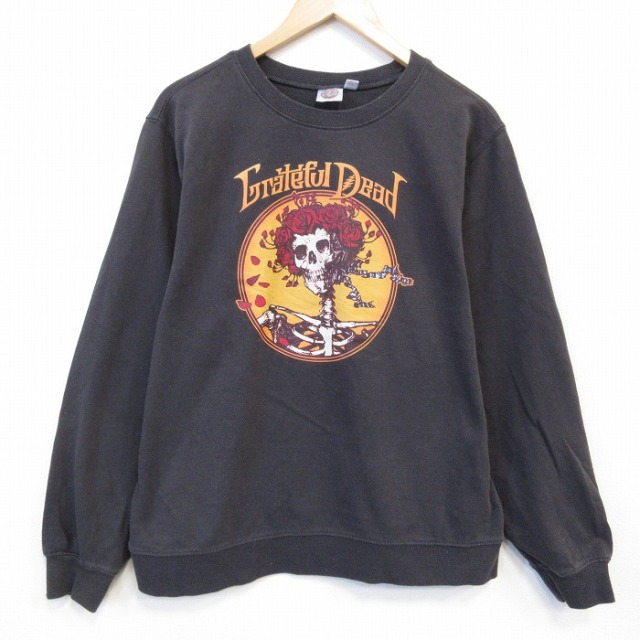 XL★古着 長袖 ロック バンド スウェット メンズ グレイトフルテッド  クルーネック 黒【spe】 25nov11