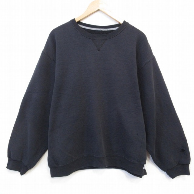 【20%OFF】XL★古着 ラッセル 長袖 スウェット メンズ 無地 大きいサイズ クルーネック 黒 25nov11