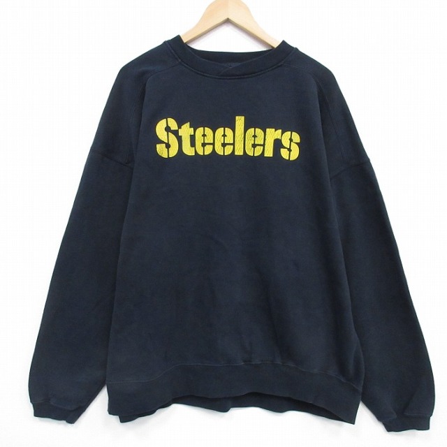 【50%OFF】リーボック 00s 長袖スウェット NFLピッツバーグスティーラーズ ブラック XL | 古着