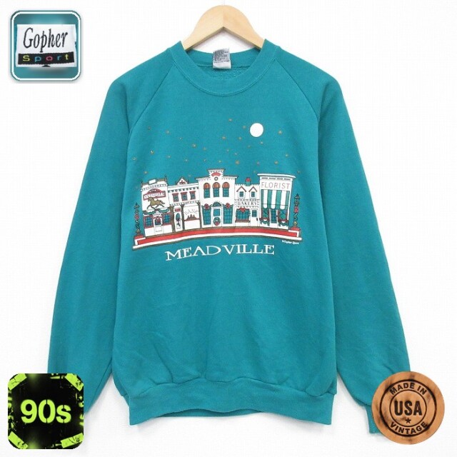 【50%OFF】90s 長袖スウェット MEADVILLE ブルー L | 古着
