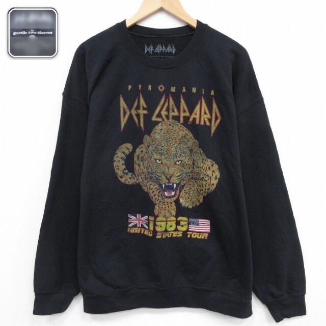 【50%OFF】デフレパード 長袖スウェット ブラック XL | 古着