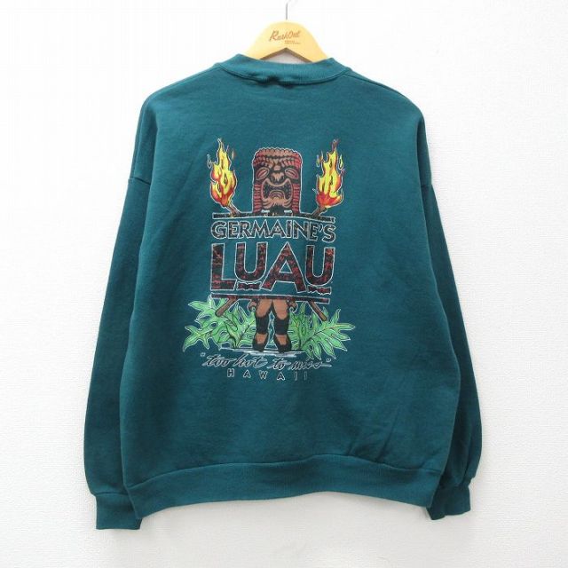 【50%OFF】00s 長袖スウェット GERMAINES LUAU ライトブルー L | 古着