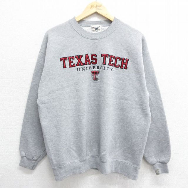 【50%OFF】テキサステック 00s 長袖スウェット 大学刺繍 グレー L | 古着