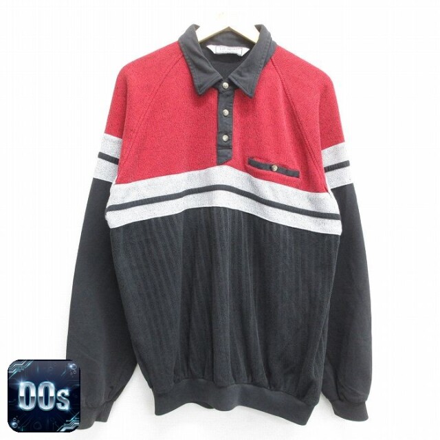 00s 長袖スウェット 胸ポケット付き ブラック XL | 古着