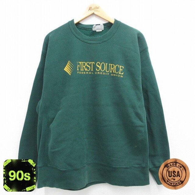 リー 90s 長袖スウェット FIRST SOURCE グリーン XL | 古着