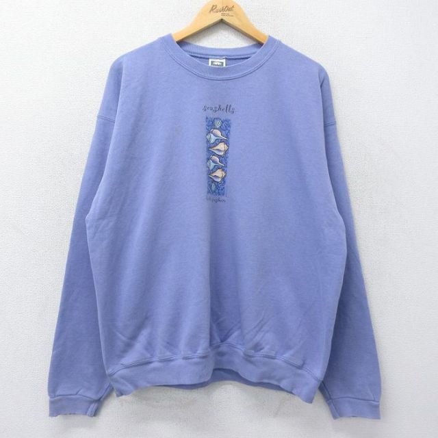 00s 長袖スウェット 貝殻 パープル XL | 古着