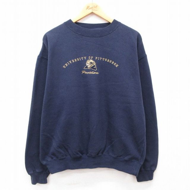 00s 長袖スウェット ピッツバーグ大学パンサーズ ネイビー XL | 古着