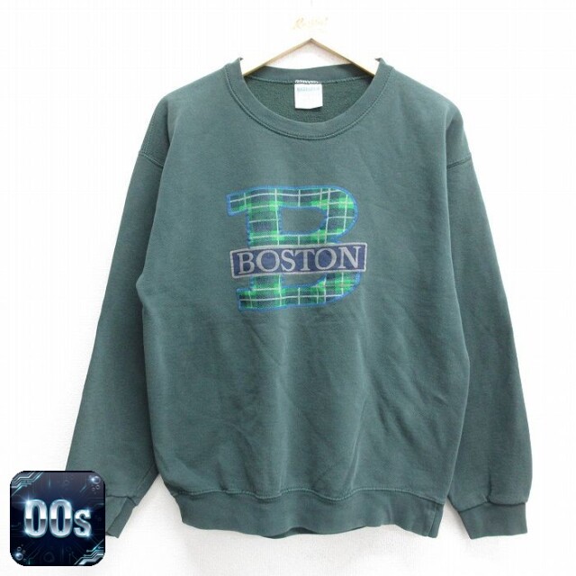 00s 長袖スウェット ボストン グリーン L | 古着