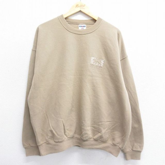 ジャージーズ 00s 長袖スウェット クマ ベージュ XL | 古着