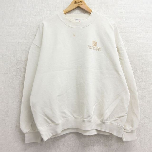 XL★古着 ジャージーズ 長袖 スウェット メンズ 90年代 90s Chemung Canal クルーネック USA製 白 ホワイト 24sep06 中古 スエット トレーナー トップス