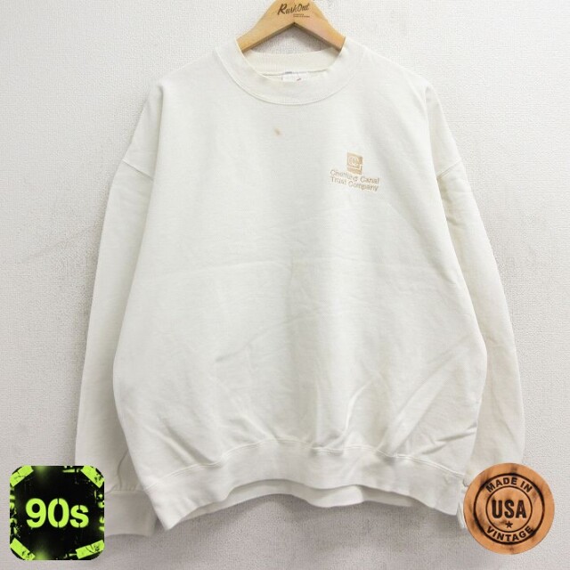 90s 長袖スウェット Chemung Canal ホワイト メンズXL相当 | 古着