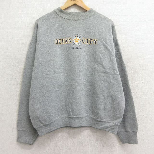 フルーツオブザルーム 00s 長袖スウェット OCEAN CITY グレー XL | 古着