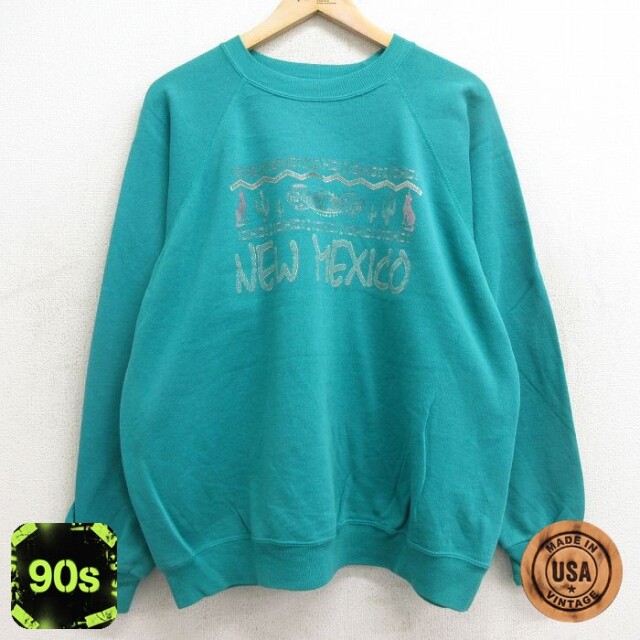 ヘインズ 90s ラグランスウェット メキシコ ライトブルー XL | 古着
