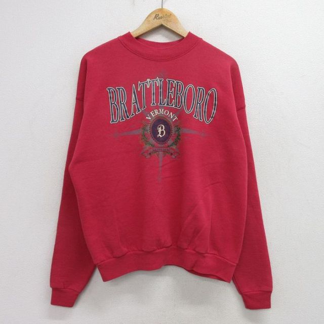 【50%OFF】バーモント 90s 長袖スウェット ブラトルボロ レッド L | 古着