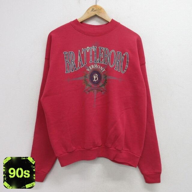 バーモント 90s 長袖スウェット ブラトルボロ レッド L | 古着