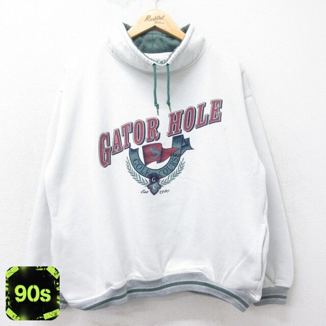 90s 長袖スウェット GATOR HOLE モックネック グレー メンズL相当 | 古着