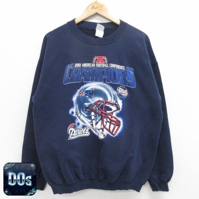 【50%OFF】NFL ニューイングランドペイトリオッツ 00s 長袖スウェット ネイビー XL | 古着