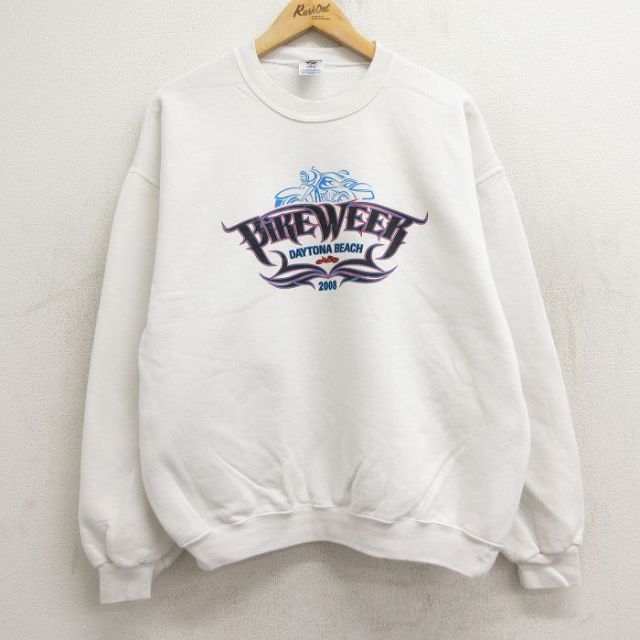 【50%OFF】ジャージーズ 00s 長袖スウェット バイクウィーク ホワイト L | 古着