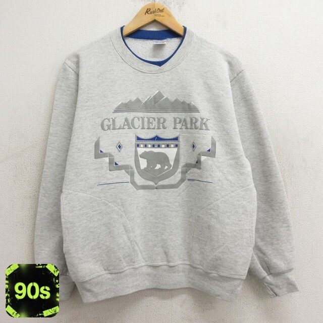 ジャージーズ 90s 長袖スウェット クマ グレー M | 古着
