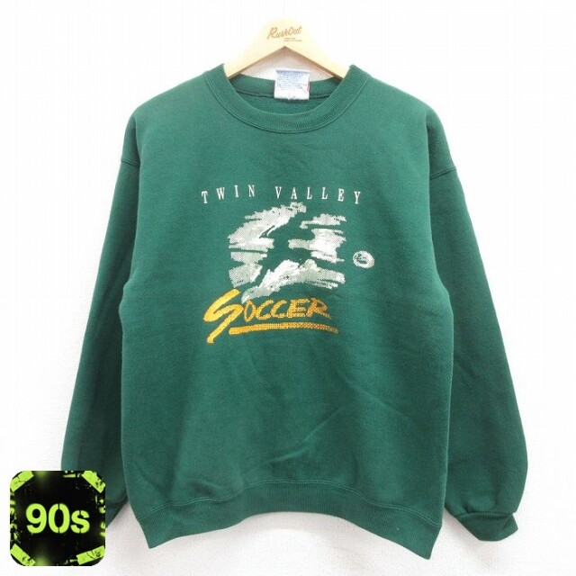 ヘインズ 90s 長袖スウェット サッカー グリーン M | 古着