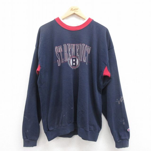 チャンピオン 90s 長袖スウェット ネイビー XL | 古着