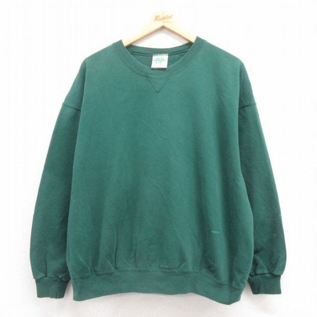 dupfold 90s 長袖スウェット ワンポイントロゴ グリーン XL | 古着