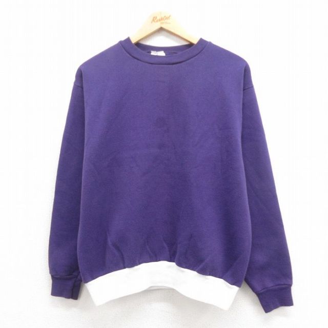 TULTEX 90s 長袖スウェット 無地 パープル M | 古着
