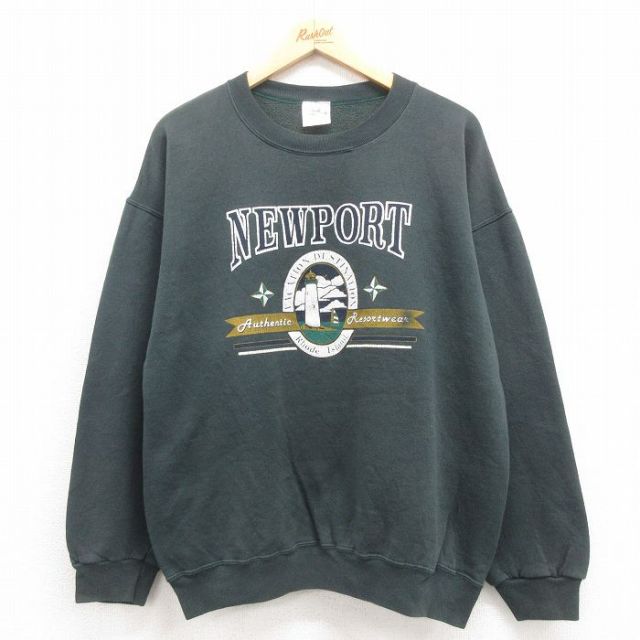 古着通販 XL☆古着 長袖 スウェット メンズ 80年代 80s ニュー