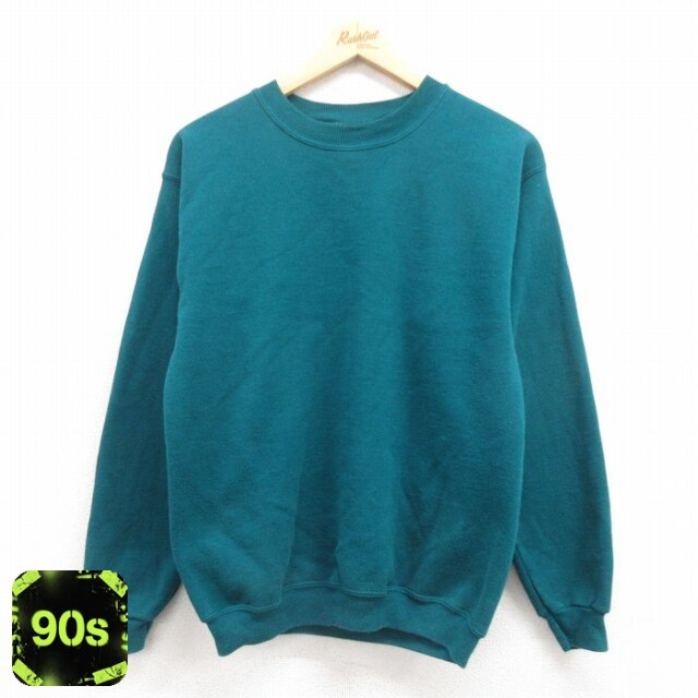 ヘインズ 90s 長袖スウェット 青緑 S | 古着