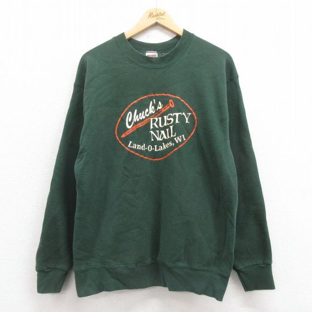 フルーツオブザルーム 90s 長袖スウェット RUSTY グリーン M | 古着