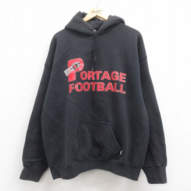 ディスカス 90s 長袖パーカー フットボール ブラック XL | 古着