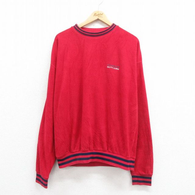 【50%OFF】ラルフローレン 90s スウェット ワンポイントロゴ レッド XL | 古着