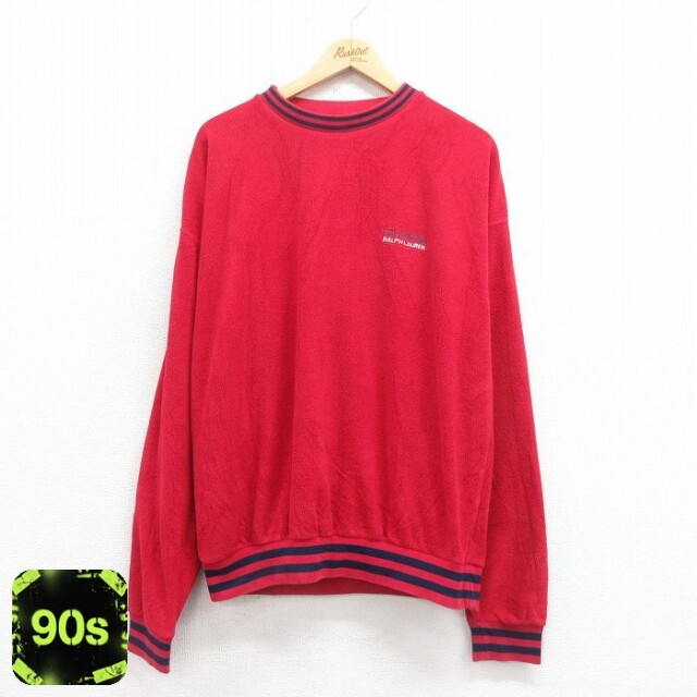 ラルフローレン 90s スウェット ワンポイントロゴ レッド XL | 古着