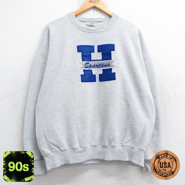 ジャージーズ 90s 長袖スウェット H スパルタンズ グレー XL | 古着