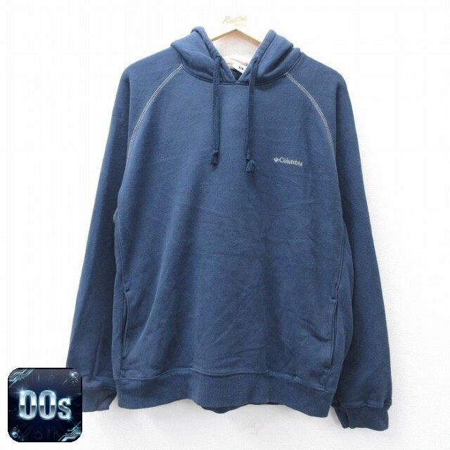 【50%OFF】コロンビア 00s ラグランパーカー ワンポイントロゴ ネイビー XL | 古着
