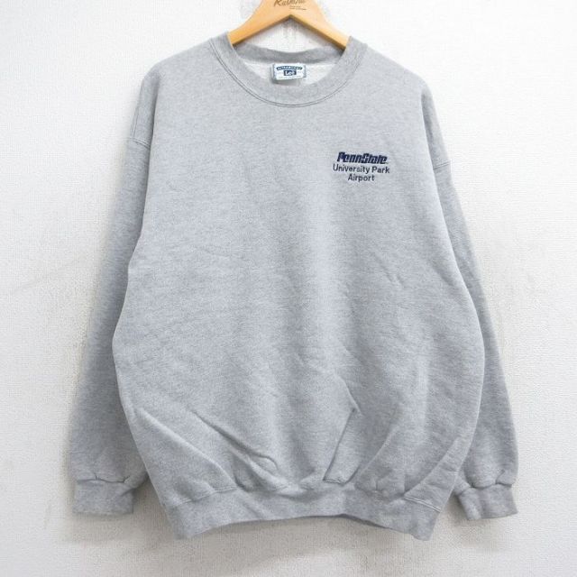 XL★古着 リー Lee 長袖 スウェット メンズ 00年代 00s ペンシルベニア 大学 エアポート クルーネック グレー 霜降り 25sep04 中古 スエット トレーナー トップス