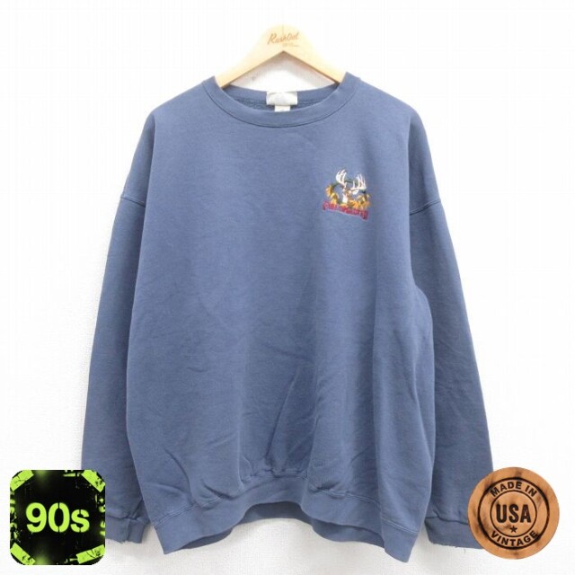 FIELDMASTER 90s 長袖スウェット シカ ネイビー メンズXL相当 | 古着