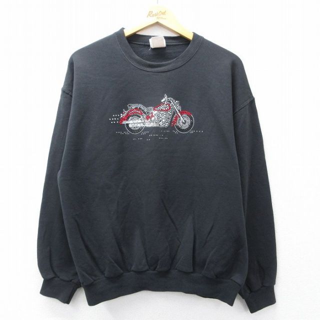 【50%OFF】ジャージーズ 00s 長袖スウェット バイク ブラック L | 古着