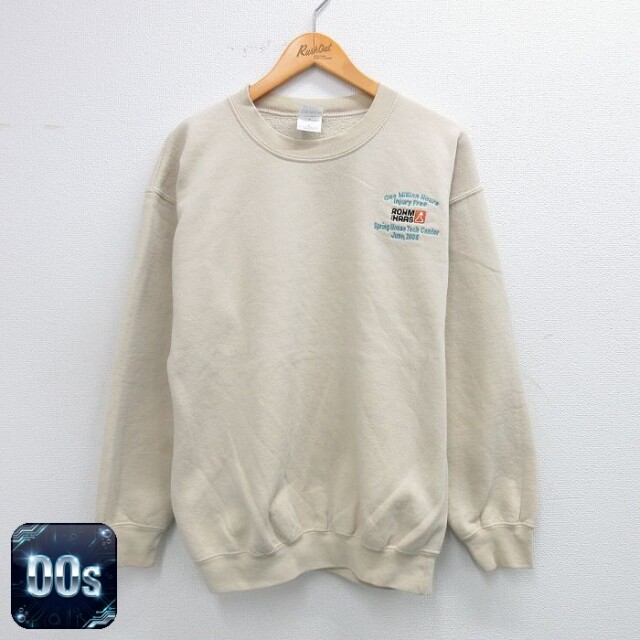 00s 長袖スウェット ROHM HAAS ベージュ L | 古着