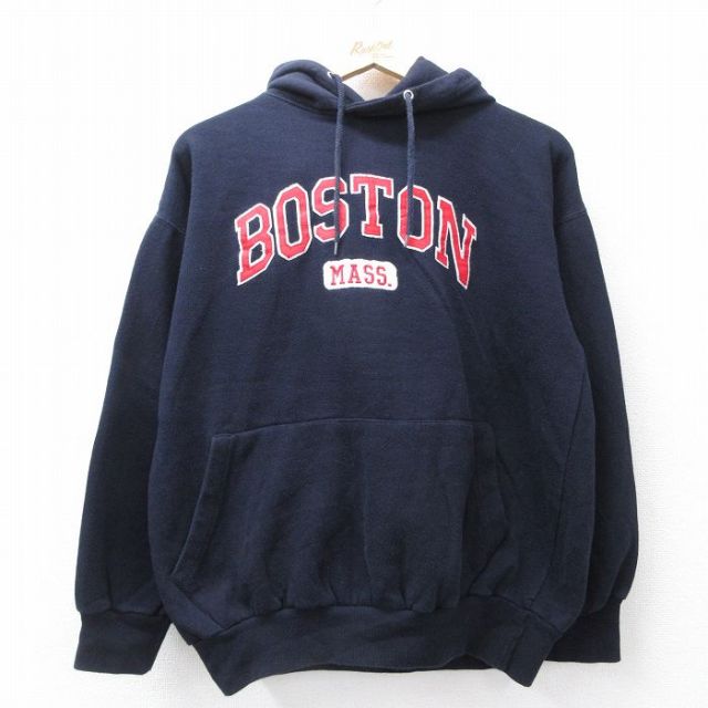 【50%OFF】ボストン 長袖パーカー ネイビー L | 古着