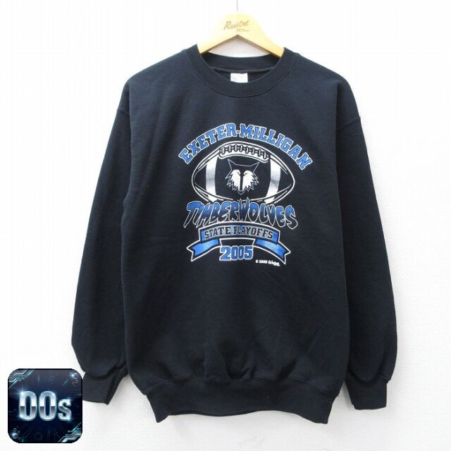 【50%OFF】00s 長袖スウェット TIMBERWOLVESプリント ブラック M | 古着