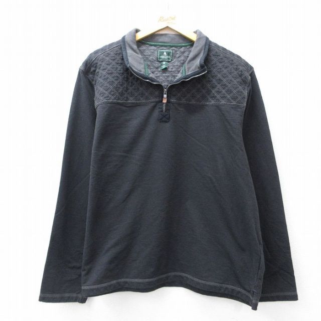 ハーフジップスウェット ブラック XL | 古着