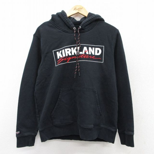 M★古着 長袖 スウェット パーカー メンズ KIRKLAND 黒 ブラック 25sep10 中古 スエット トレーナー トップス