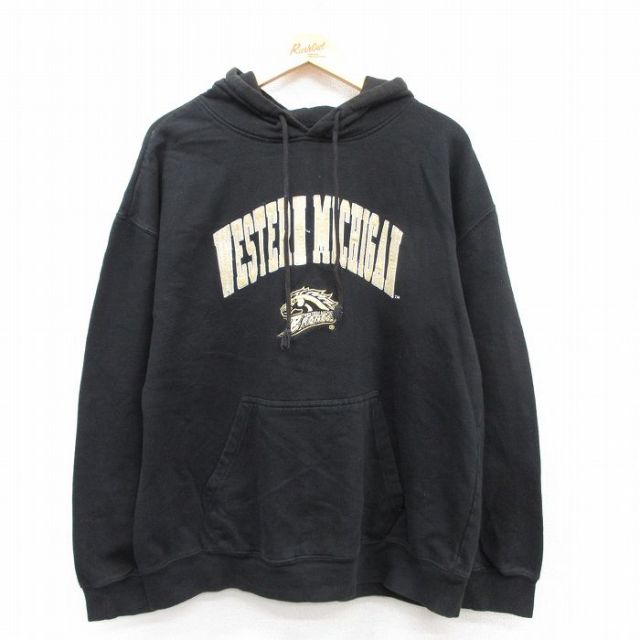 長袖パーカー WESTERN ミシガン ブラック XL | 古着