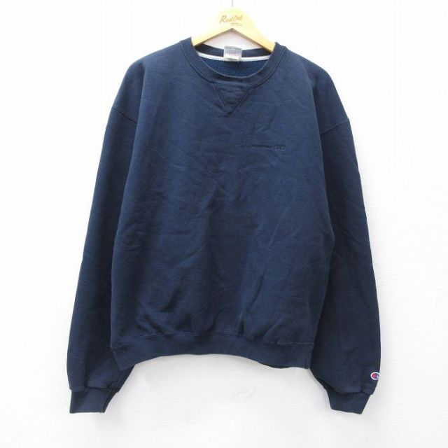 【50%OFF】チャンピオン 00s 長袖スウェット PONTIACプリント ネイビー XL | 古着