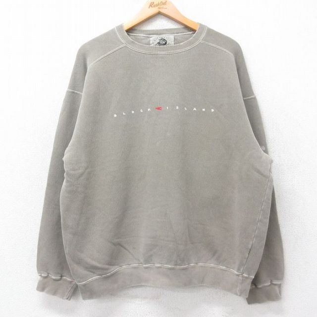 00s 長袖スウェット BLOCK ISLAND ブラウン XL | 古着