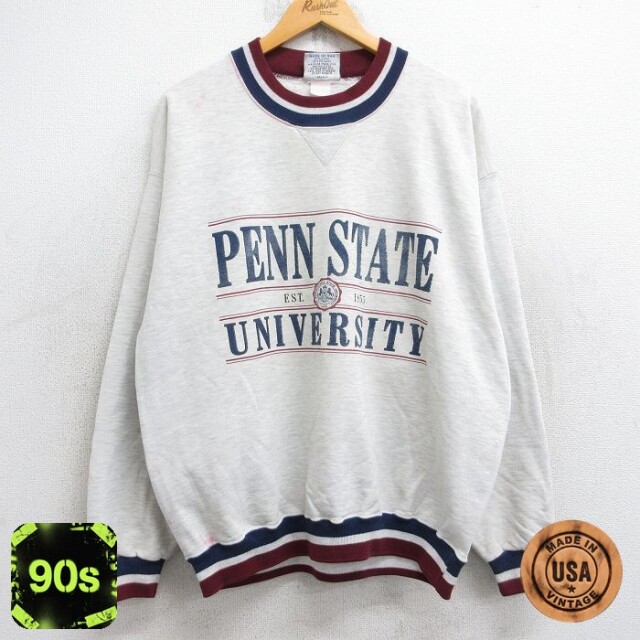 90s 長袖スウェット ペンシルベニア大学 グレー XL | 古着